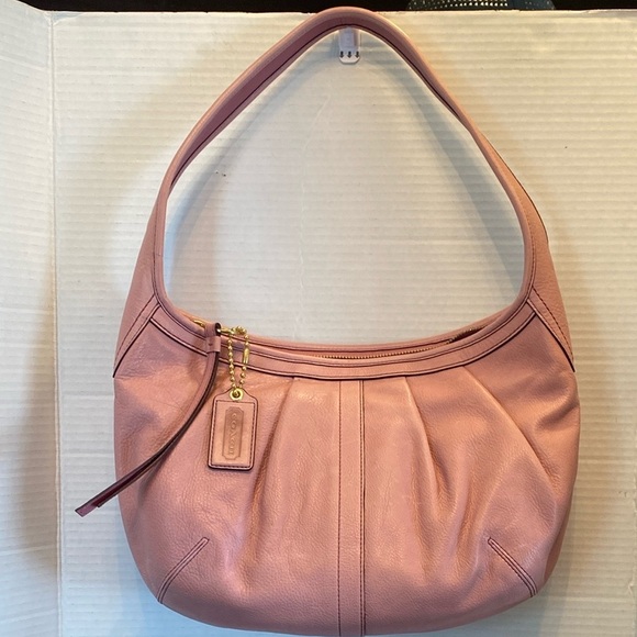 Coach Handbags - Coach Vintage Pink Hobo Bag with Pleated Design